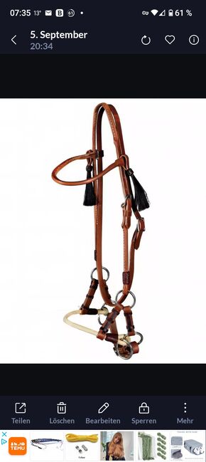 Sidepull mit Zügel, L-pro West , R.S., Bitless Bridles, Jüchen