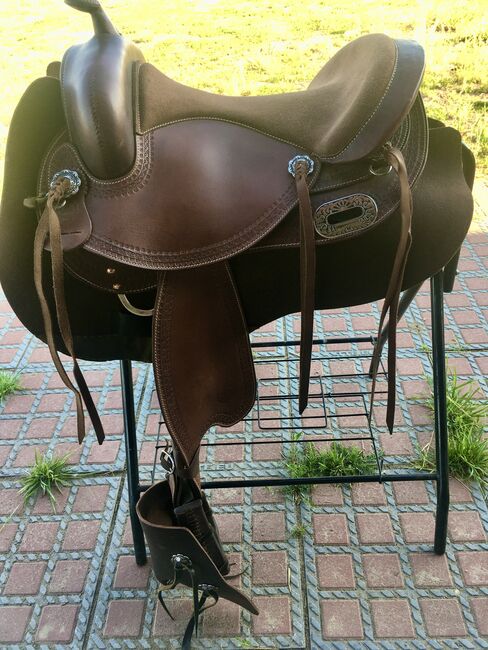 Silverado Westernsattel Lederbaum baumlos short 14,5er braun, Silverado  X-short Westernsattel Lederbaum 14,5er, A. Boneß, Western Saddle, Berlin, Image 4