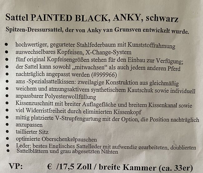 Dressursattel Anky, Anky Painted Black, Nadine A., Siodła ujeżdżeniowe, Feucht, Image 6