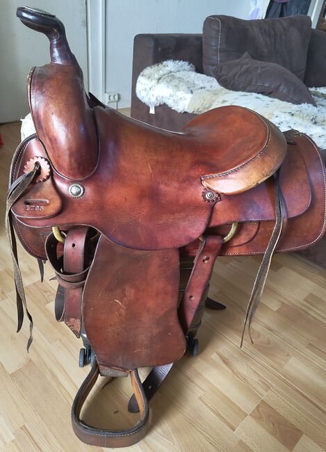 Westernsattel 16" / Arbeits-/ Roping-Sattel / mit Patina, Unbekannt  1795, Birgit, Siodło westernowe , Leipzig