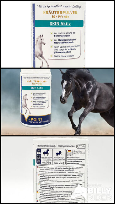 SKIN Aktiv – Premium Kräuterpulver für Pferde, V-POINT VP-KP-SKIN-500-1, V-POINT premium pet food GmbH, Pasza i suplementy dla koni, Hausmannstätten, Image 4