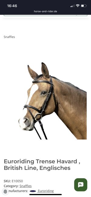 Trense WB Euroriding, neu, Euroriding  Havard, Jäckle, Bridles & Headstalls, Rielasingen-Worblingen, Image 2