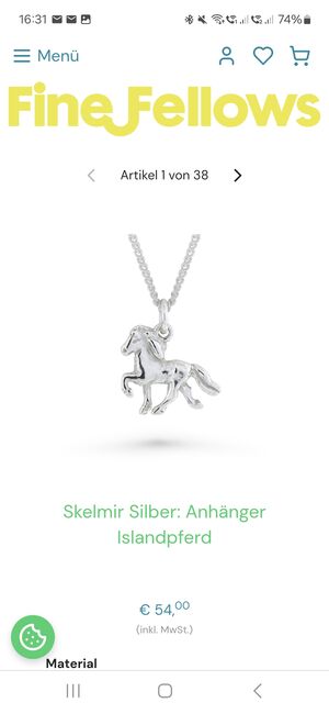 Kleiner Kettenanhänger Islandpferd, NP 54€, echt-silber, Fine Fellows, Sophie, Equestrian Jewelry, Berlin, Image 3