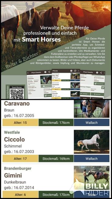 Smart Horses ZSZ   Google Play, Smart Horses by ZSZ Verwaltungs- /Zucht-/ Turnier APP, Gitta Zey ZSZ Smart Horses  (ZSZ Zucht und Sportpferde Zey GbR Smart), Equestrian Apps, Herzlake , Image 3