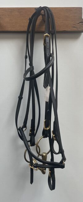 Trense Wb neu mit Zügeln mit goldenen Beschlägen, Lena Schwarz , Bridles & Headstalls, Freiburg 