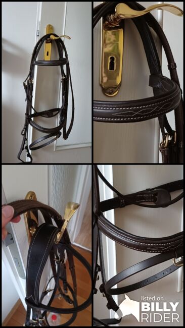 Zaumzeug Trense Englisch kombiniert braun weiß Cob Kerbl Classic, Kerbl Classic, Antonia S., Bridles & Headstalls, Hurlach, Image 6