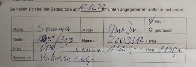 Sommer Dressursattel Opus 1 18,5 Zoll WKE Flexus Move, Sommer Opus 1, AnHu, Dressursattel, Villmar, Abbildung 2