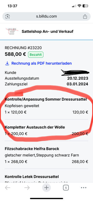 Sommersattel Opus 1, Sommer  Opus1, Silke Blasius, Dressursattel, Wachenheim, Abbildung 10