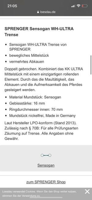 Sprenger Gebiss Sensogan WH-ULTRA, Sprenger  Sensogan WH-ULTRA, Jennifer , Gebisse, Hasselroth , Abbildung 2