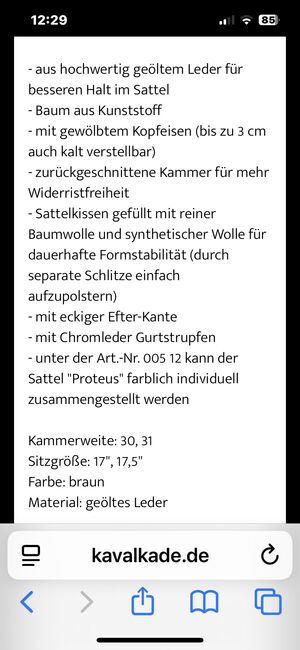 Springsattel, Kavalkade Proteus, Tanja Brock, Springsattel, Drebber, Abbildung 5