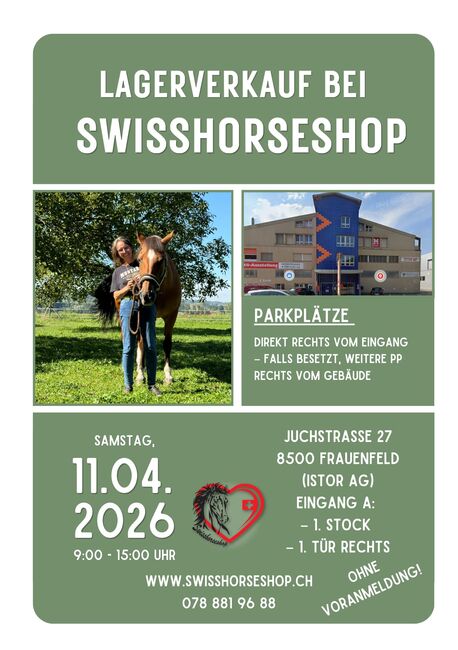 Verkauf ab Lager Frauenfeld Samstag 11.04.2026 9-15 Uhr, Maya (Swisshorseshop), Pozostałe, Frauenfeld