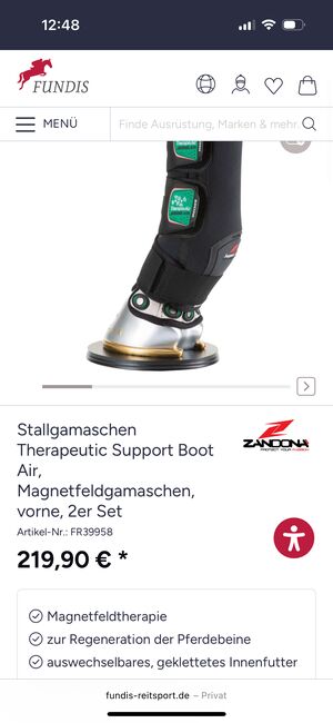 Zandona Stallgamaschen Magnetfeldtherapie Größe L, Zandona Therapeutic Support Boot Air, Vanessa Dach, Ochraniacze, Bebra