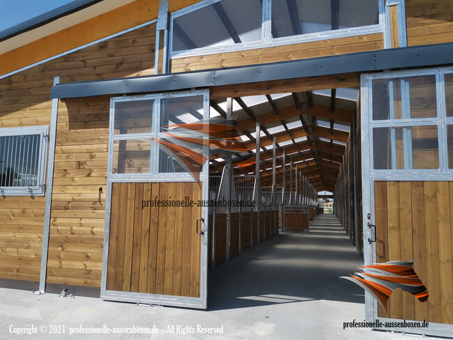 Stallbau Top-Qualität Pferdestall bauen & Außenboxen, Offenstall & Paddockbox kaufen, AUSSENBOXEN PFERDESTALL - PFERDEBOXEN - STALLUNGEN, AUSSENBOXEN (AUSSENBOXEN Sp. z o.o.), Paddock-, Boxen- & Stallmatten, Wałcz