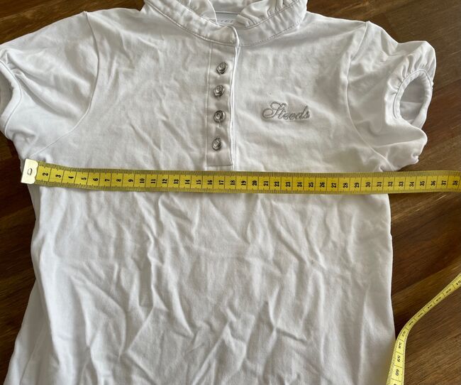 Steeds Turniershirt Shirt weiß mit Rüschenkragen Gr. 152, Steeds, Sandra, Kinder-Turnierbekleidung, Mönchengladbach, Abbildung 3