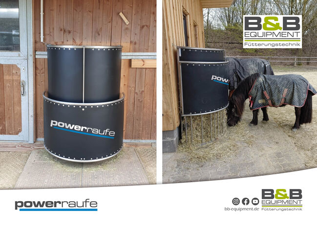 zeitgesteuerte Heuraufe bis zu 30kg Heu, H²O - die powerraufe, B&B equipment GmbH powerraufe, B&B Equipment (B&B equipment GmbH), Siano i słoma, Hilden