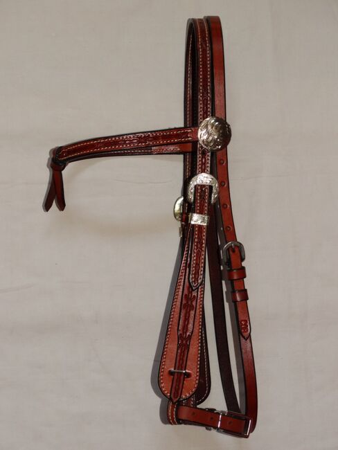 Stonedeek COB Western-Kopfstück Easy Change Latigo NP70€ VB Vollblut Westerntrense punziert graviert, STONEDEEK Easy Change, Anne, Trensen, Wahrenholz