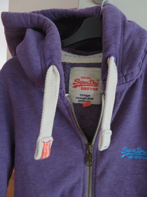 Superdry Sweatjacke mit Hoodie Gr. S/M lila kuschelig warm, Superdry, sunnygirl, Reitjacken, Mäntel & Westen, München, Abbildung 3