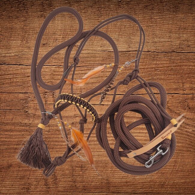 Tolles Set in Braun PONY Knotenhalfter Halsring langer Strick, Maya (Swisshorseshop), Kantary, Frauenfeld