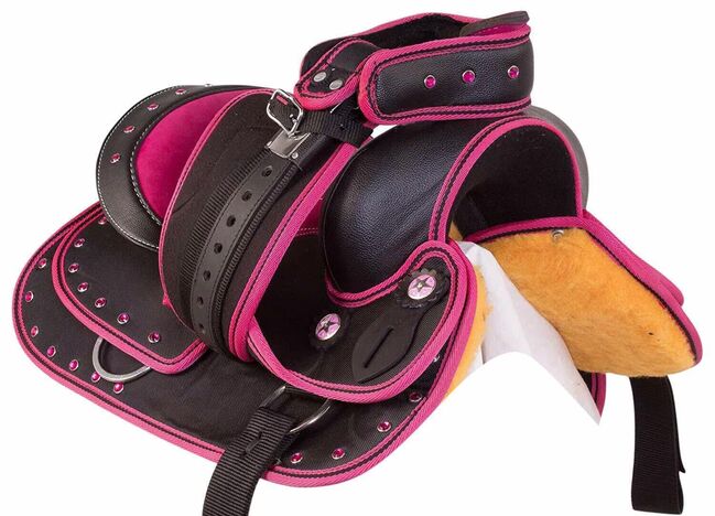 Synthetic Pink New Western Saddle (tack set) sizes available, PetaverseStore Gorgeous Pink by Black, Mr Khan (Petaverse), Western Saddle, Kanpur, Image 3