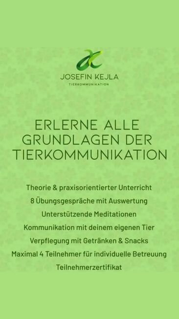 Ausbildung zur Tierkommunikatorin, J.Kejla, Kursy i seminaria, Kühlungsborn, Image 4