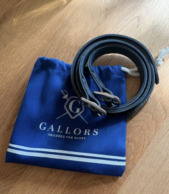 edle Sporenriemen Gallors schwarzes brushed Leder, Gallors Gallors Sporenriemen brushed Leder schwarz, Helena , Ostrogi, Krefeld