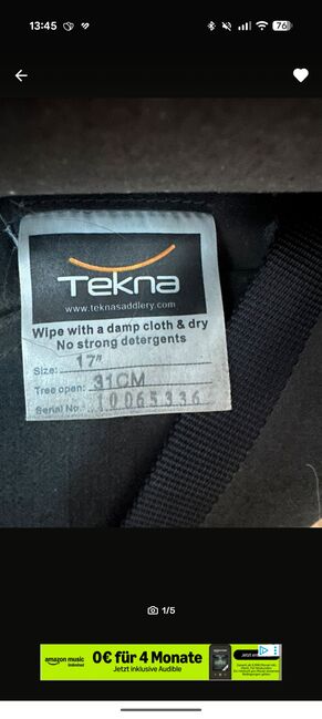 Tekna Dressursattel 17", Tekna, Caro , Dressursattel, Schöppingen, Abbildung 2