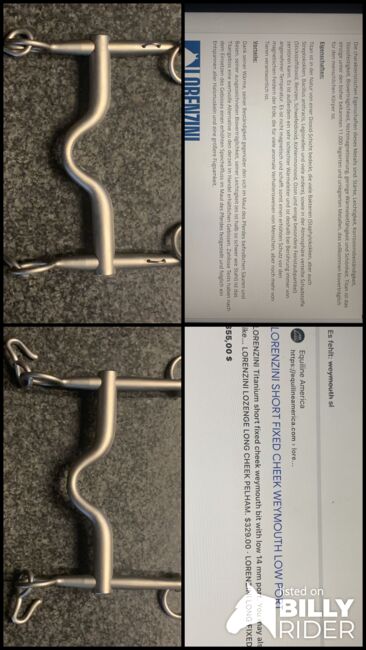 Titanium Gebiss / Kandare von Lorenzini, Lorenzini Titanium Kandare/ Stange, Bernadette Bauer, Bridles & Headstalls, Rodgau, Image 9