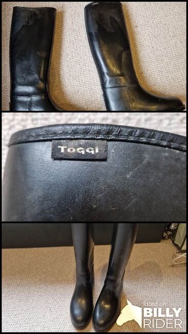 Toggi black rubber riding boots size 4, Toggi, Suzy Goulding , Oficerki jeździeckie, Kingswear , Image 4