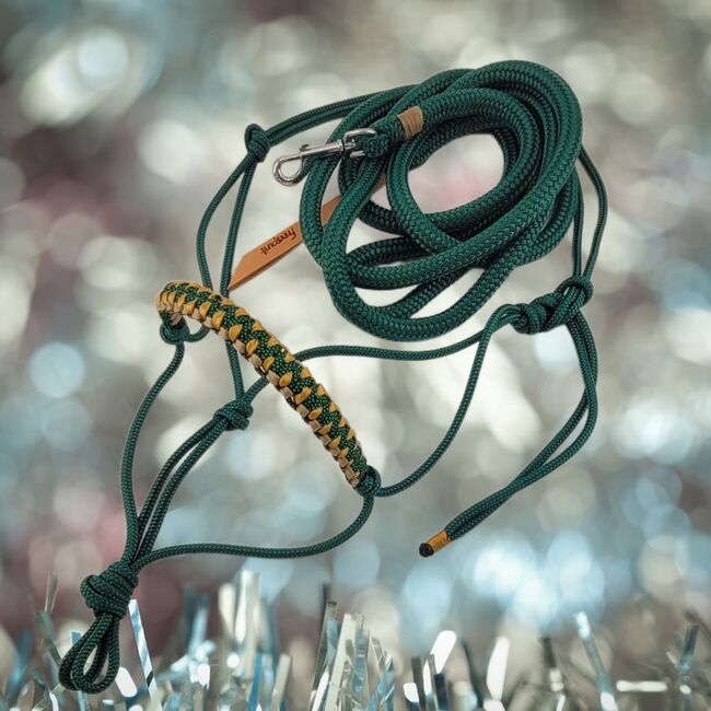 Top Knotenhalfter COB mit Bodenarbeitsseil in Graugrün, Maya (Swisshorseshop), Halters, Frauenfeld