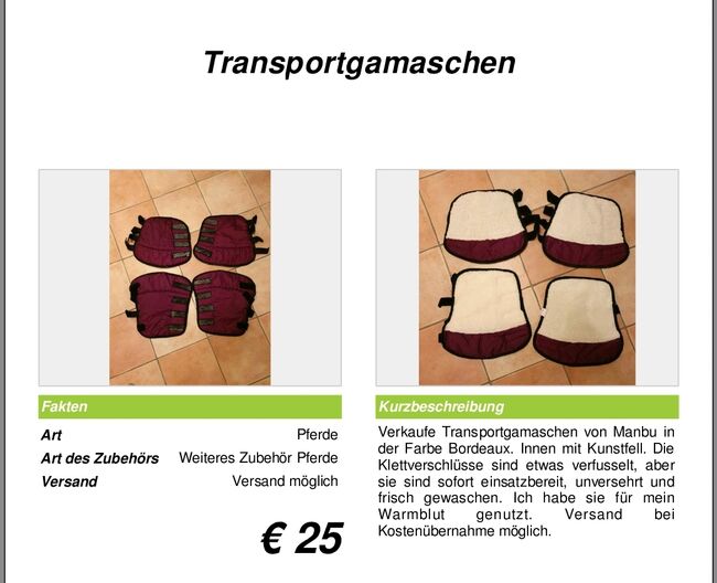 Transportgamaschen Full, bordeaux, Vicky, Other, Jesewitz, Image 2