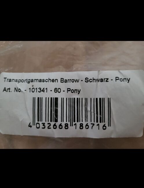 Transportgamaschen Barrow Pony Schwarz **Neu**, Trisha Reimann, Gamaschen, Geesthacht , Abbildung 4