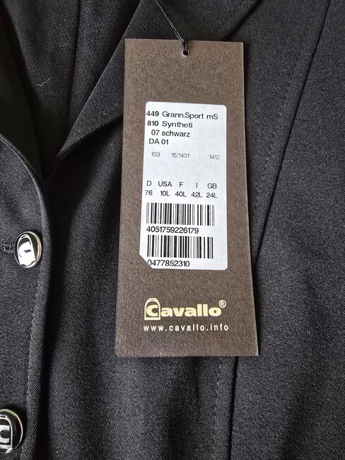 Turnierjacket von Cavallo, Gr. 76 (Gr. 38 lang), Cavallo, Pferdi, Turnierbekleidung, Ponitz, Abbildung 2