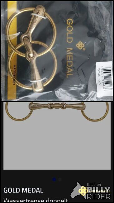 unbenutztes Gebiss Gold Medal, Gold Medal Wassertrense doppelt gebrochen, Jenny, Horse Bits, Chemnitz, Image 3