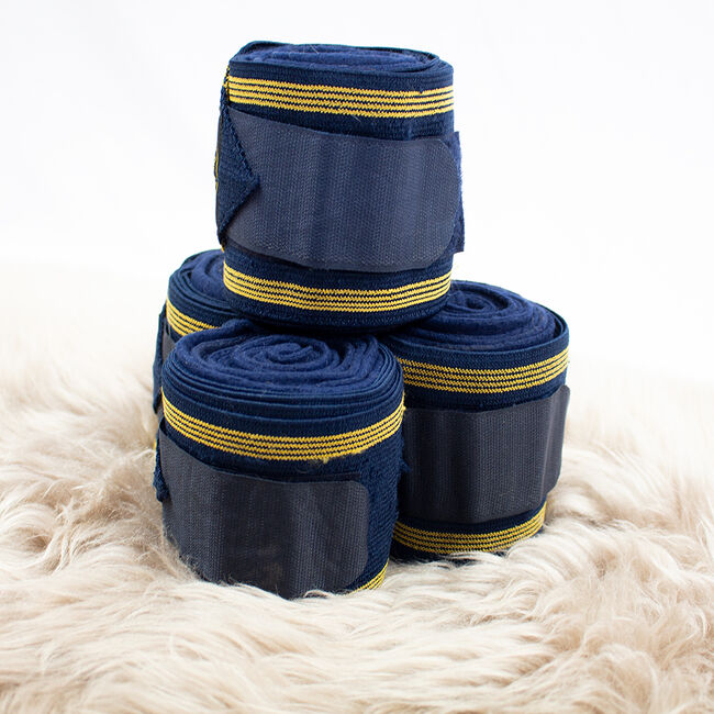 USG Elastik-Fleece Bandagen navy/gold WB, USG, myMILLA (myMILLA | Jonas Schnettler), Horse Bandages & Wraps, Pulheim