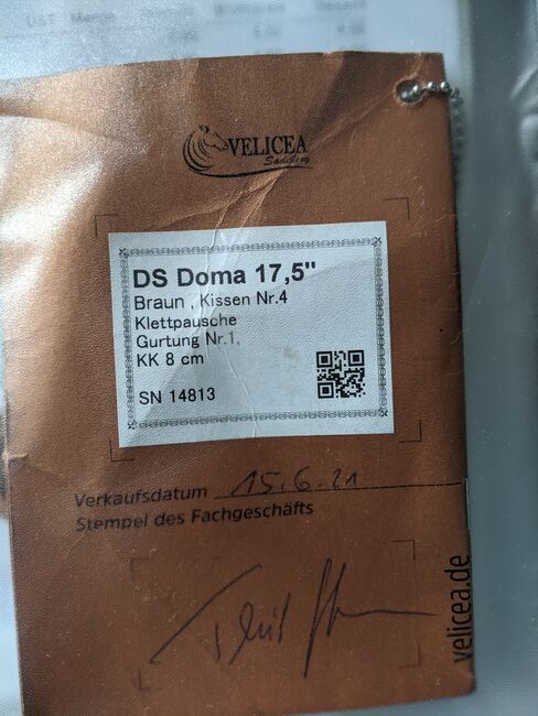 Velicea Doma 17,5" braun, Velicea Doma, Melanie, Siodła ujeżdżeniowe, Gnadendorf, Image 2