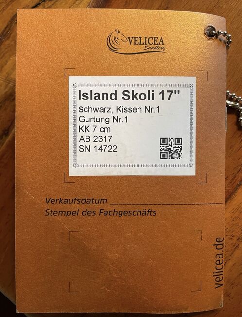 Velicea Sattel Island Skoli 17 Zoll Top Zustand, Velicea Island Skoli, Kira Müller, Siodła islandzkie, Rhauderfehn , Image 3