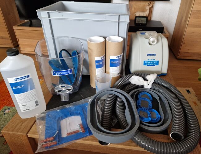 Verkaufe Inhaliergerät für Pferd, Hippomed air-one Ultraschall- Inhalator Hippomed air-one inkl.Warmblutmaske, Jutta, Pflegeprodukte, Pressbaum