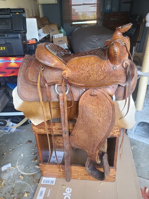 Vintage roping saddle, Billie Jean Benson, Siodło westernowe , San Carlos , Image 9