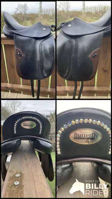 Butterfly Dreasursattel Uta Gräf mit Swarowski Steinen, Butterfly Dressursattel Uta Gräf, Nadine Sommer, Dressage Saddle, Warstein, Image 6