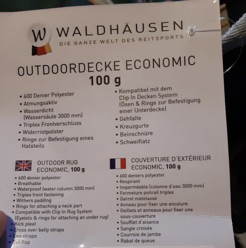 Waldhausen Outdoordecke 145 Economic 100g, Waldhausen  Outdoordecke , Josi, Horse Blankets, Sheets & Coolers, Königs Wusterhausen , Image 2