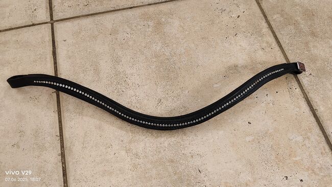 WB Stirnriemen Leder schwarz mit Glitzer, Claridge House Mix & Match Pro, Katja Presch, Browbands, Sankt Koloman