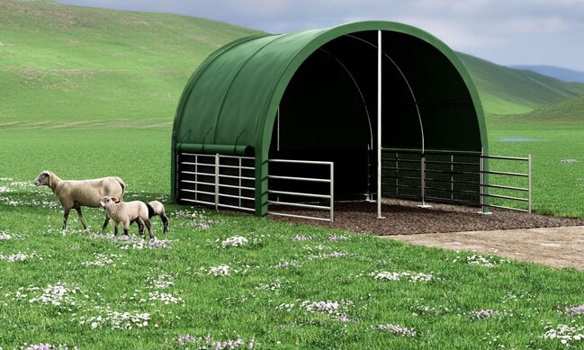 Weideunterstand 4x4 m Premium – 900 g/m² PVC | Unterstand für Pferde, Schafe, Ziegen, Karol, Weidezelte & Unterstände, Wrocław