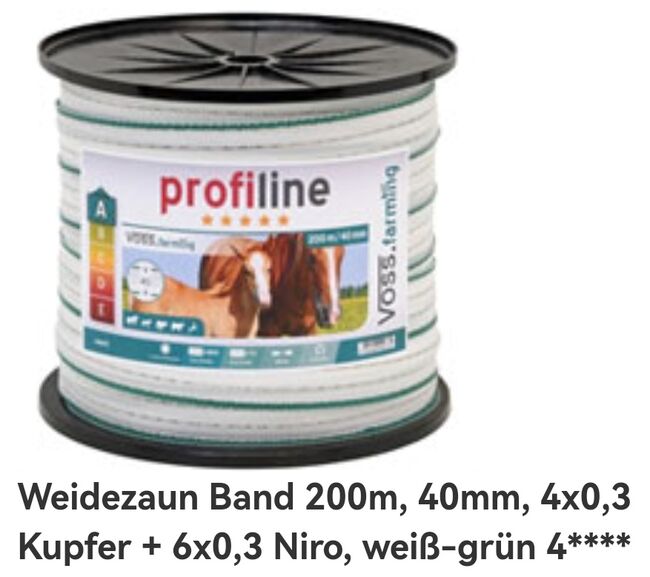 Weidezaun Band 40mm, 2400m, Voss, I. A. , Bänder, Seile und Litzen, Herrengosserstedt