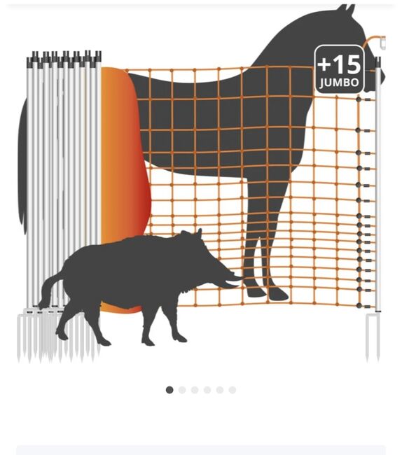 Weidezaun Pferdenetz „Euronetz“ – 3x50m (insgesamt 150m), 145cm hoch – mit extra Pfählen, Euronetz  Euronetz Pferdenetz, 25–50 m, bis 170 cm, Suchomski , Weidezaunzubehör, Sellin, Abbildung 8