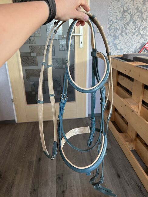 Wembley Trense blau Full/WB/Warmblut, Wembley , Tanja Hochhaus , Bridles & Headstalls, Schwarzenberg, Image 2