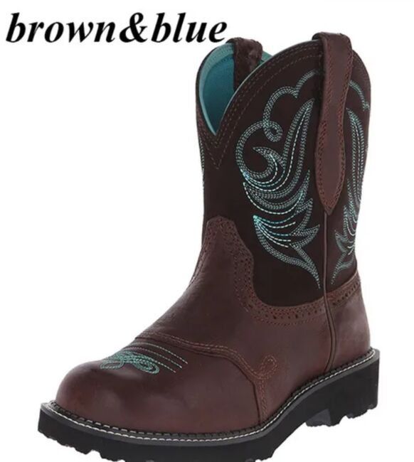 Westernstiefel Cowboystiefel braun / braun-blau, Danica Sarah Martin, Riding Boots, Ulm, Image 3