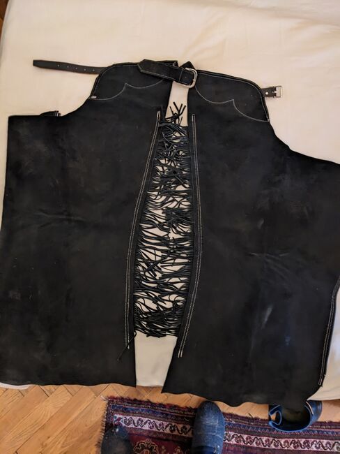 Western Echtleder Chaps schwarz, NEU, Nick Urban, Reithosen, Wien