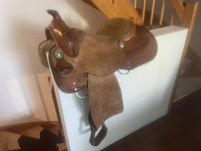 Westernsattel XXFULL-Quarter 16“, B/B, kruemelgelbblau, Western Saddle, Schönefeld