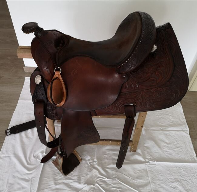 Westernsattel mit aufwendiger Blumenpunzierung, Lisa, Western Saddle, Kirchdorf im Wald, Image 11