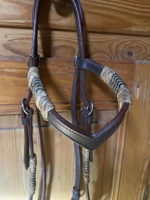 Westerntrense mit Rohhaut neu mit Gebiß, Tanja Bruder, Bridles & Headstalls, Etival-Clairefontaine, Image 4